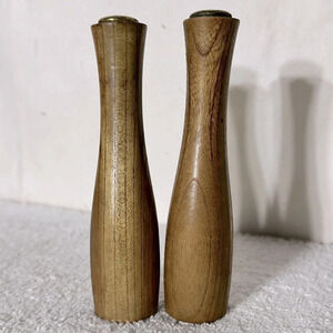 Vintage MCM Wood Salt  & Pepper Shakers